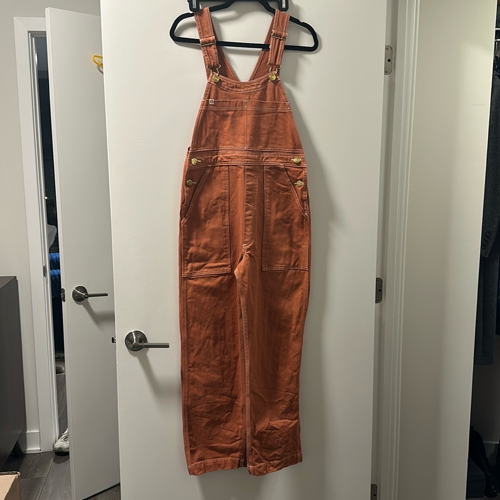 Big bud press, orange overalls, like new, xs